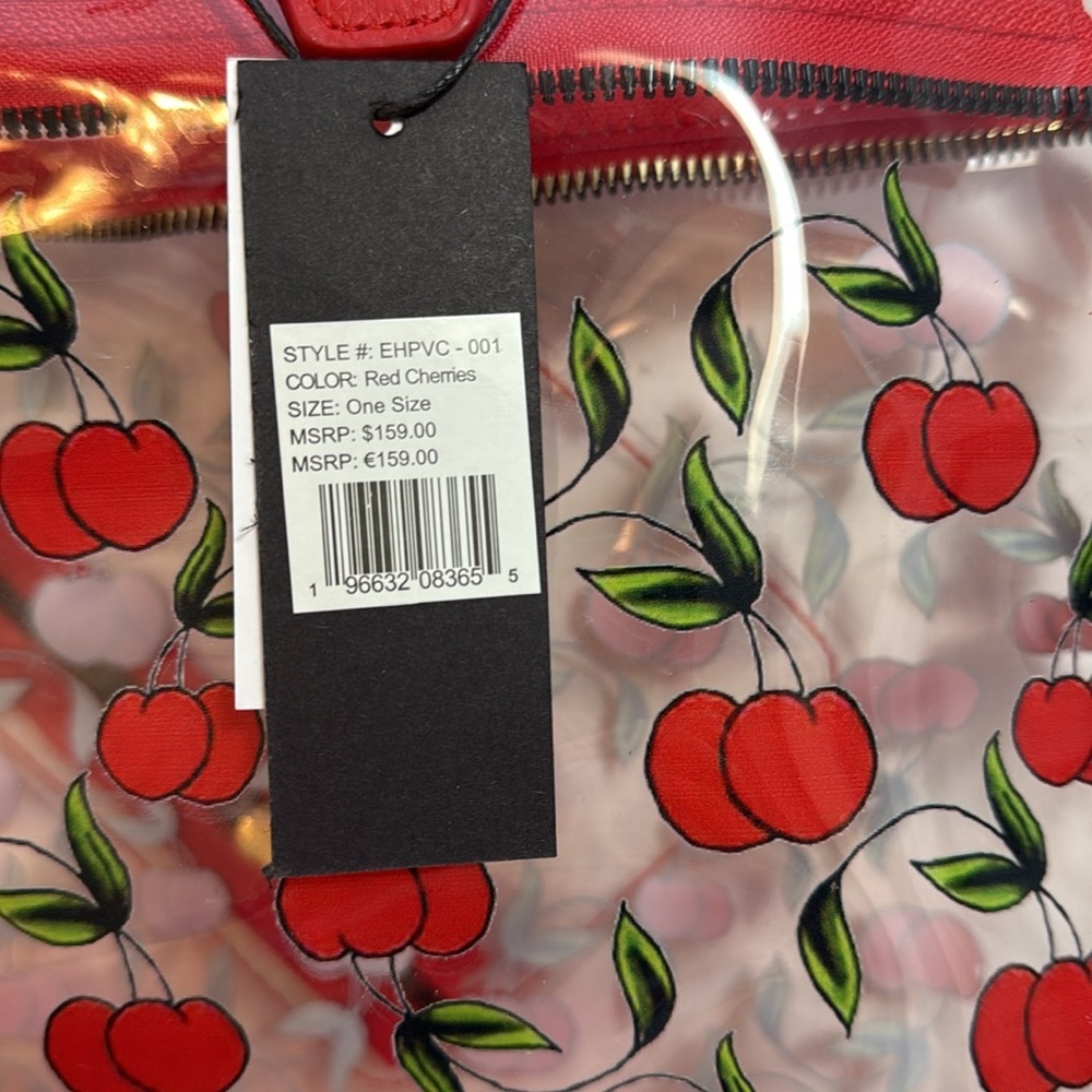 Ed Hardy Transparent Tote with Red Cherry Design - Picture 3 of 7
